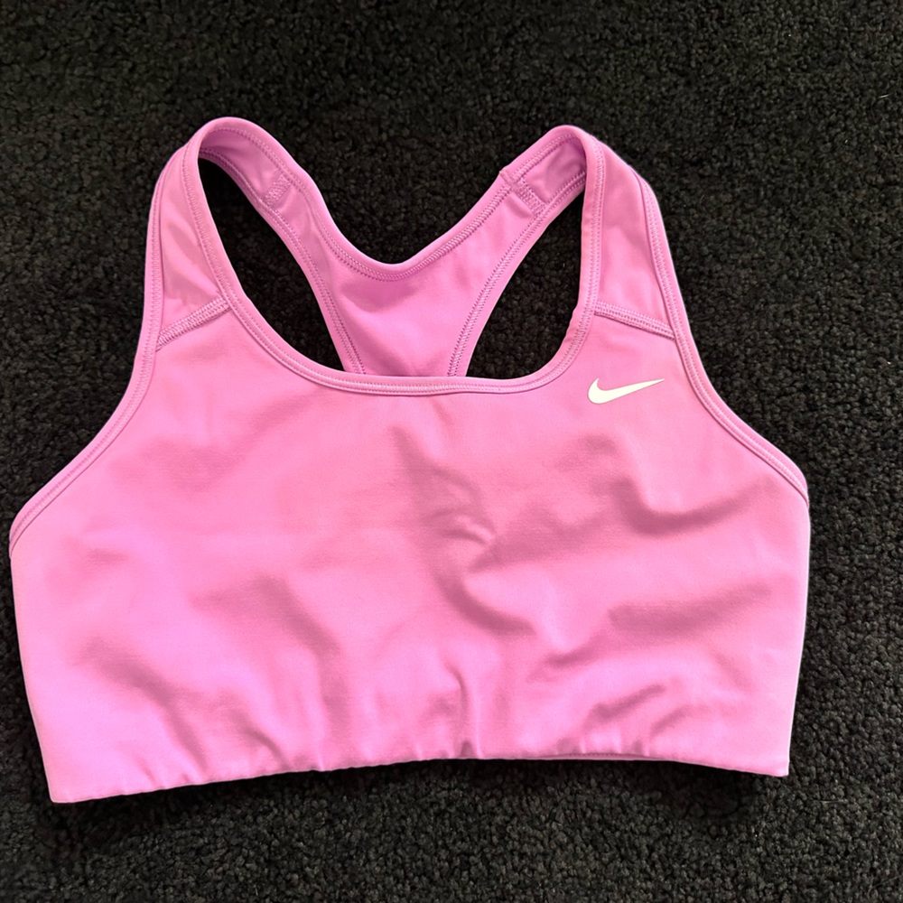 NIKE Swoosh Bra, non padded, size medium, purple. Used, gently worn